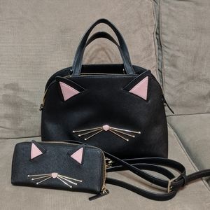 Kate Spade Cat Purse w/matching Wallet